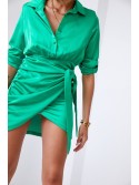 Rochie camasa cu fata legata, verde FG642 - Magazin online - Boutique